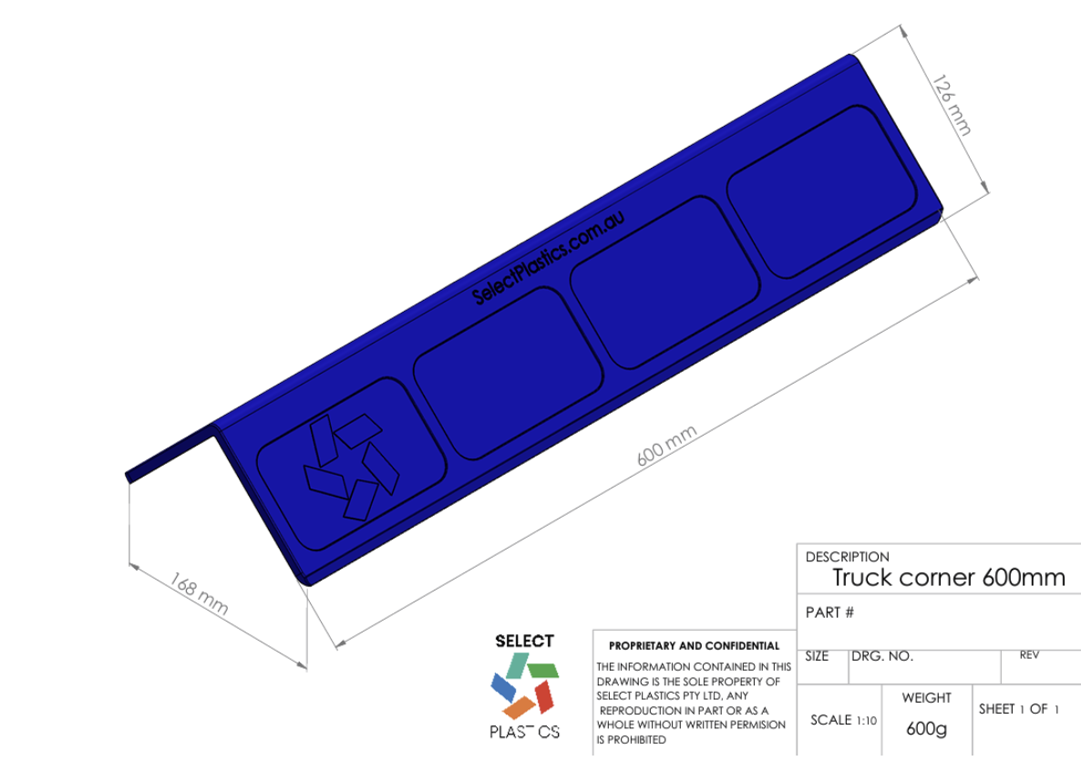 Select Plastics 600mm Pallet Corner